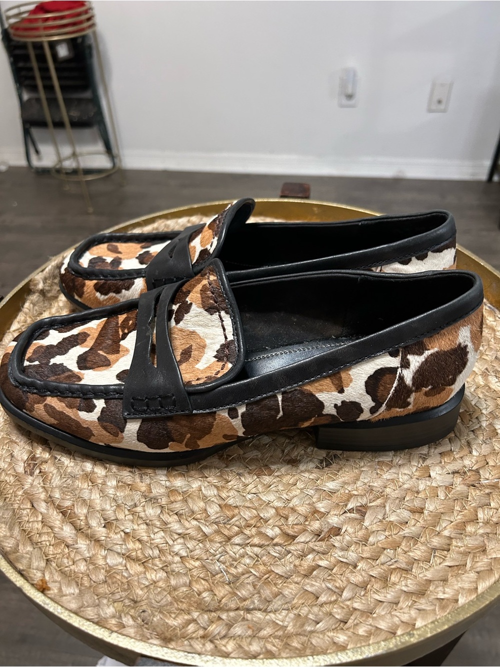 Naturalizer Women’s Leopard-Print Penny Loafers in Brown and Black 11W - Picture 3 of 7